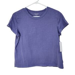 American Eagle Short Sleeve T-Shirt Crew Neck Pure Cotton Purple Size Medium NWT